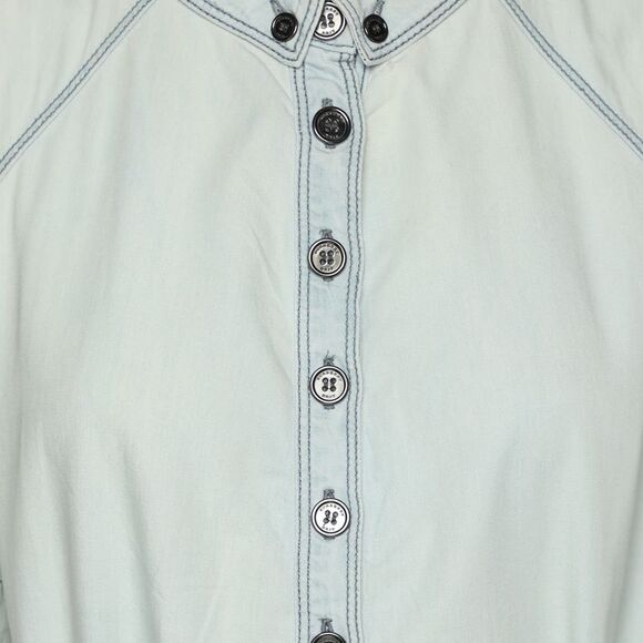 Burberry Brit Washed Blue Cotton Belted Dress L